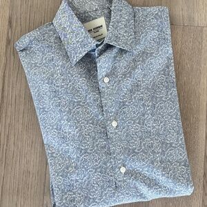 Ben Sherman Slim Fit Tailored Dress Shirt - Blue & White Size 15 (32-33)